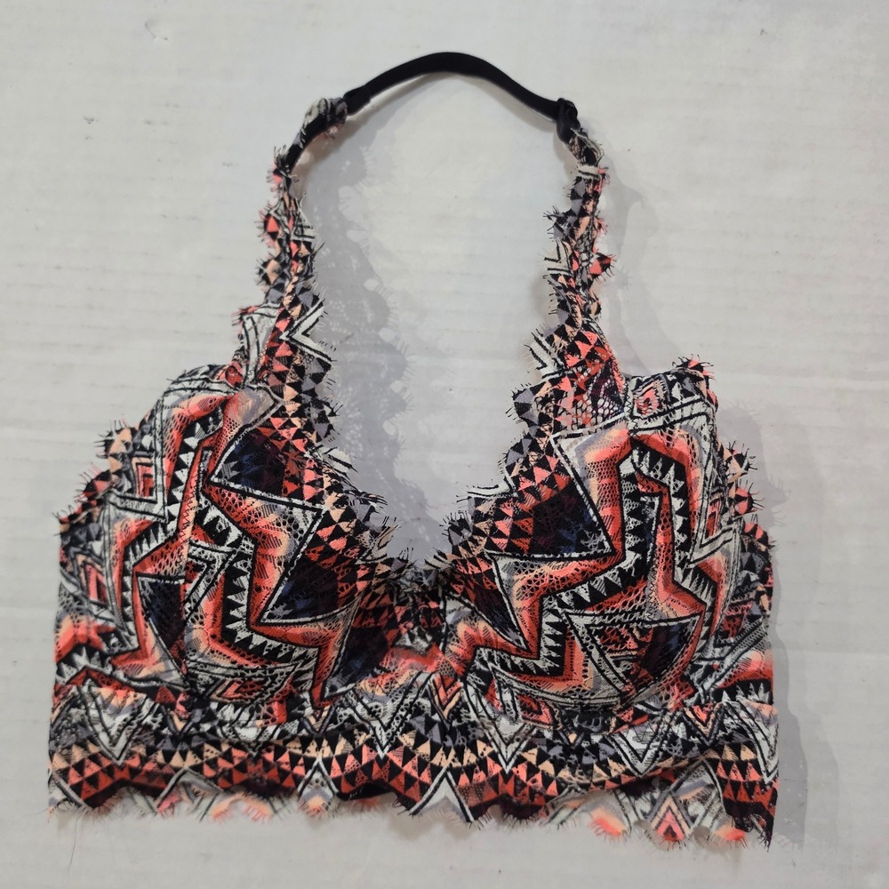 Victoria's Secret PINK Aztec Lace Halter Underwire Bralette XS